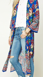 forever 21 floral longline kimono