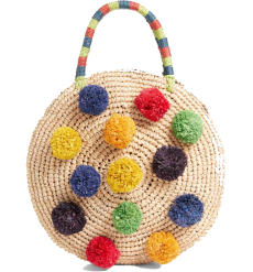 pom pom raffia tote nordstrom