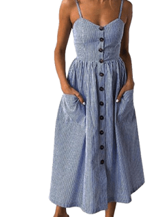 amazon striped button dress