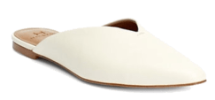 H Halson white leather mules
