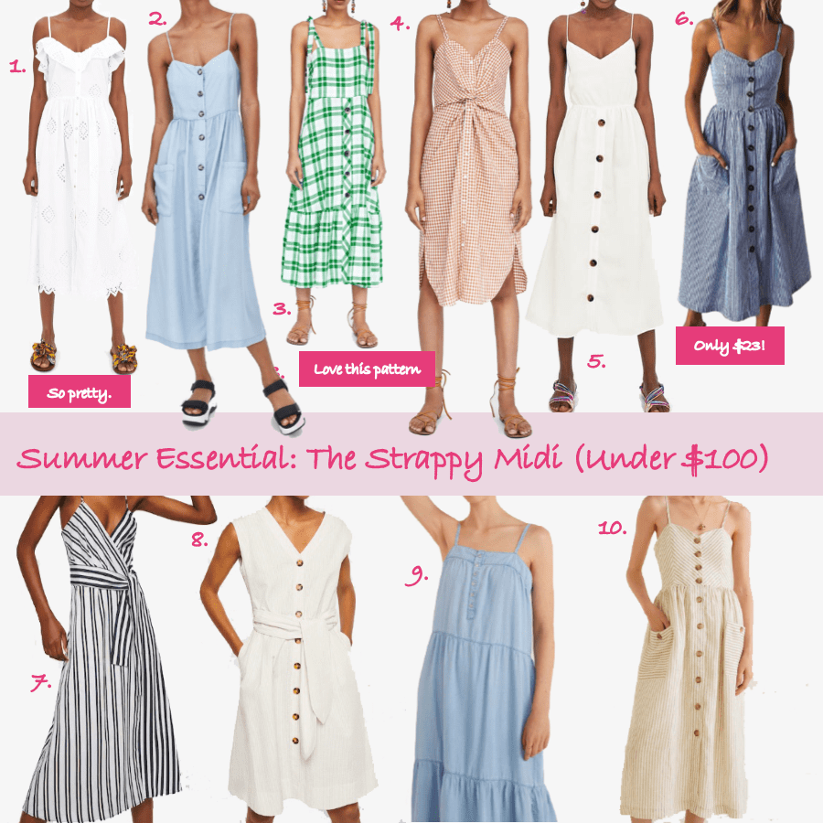 summer dress essential strappy midi header