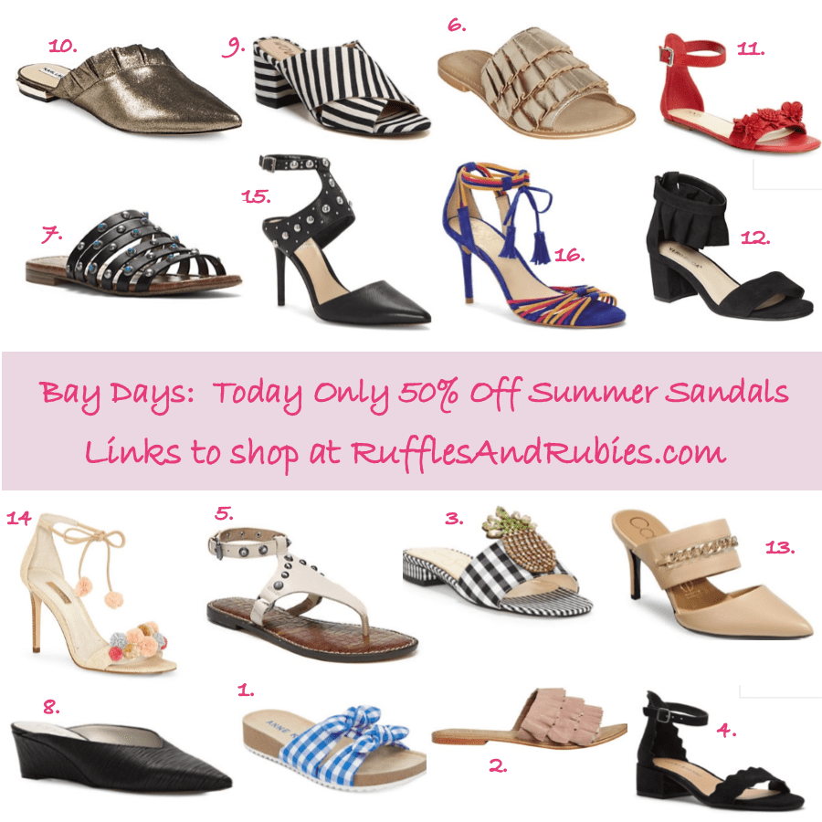 bay days summer sandals 50 off header